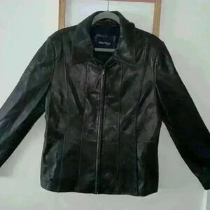 Nautica Black Leather Jacket